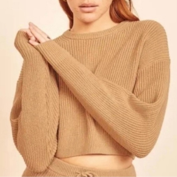 Reformation Sweaters - Reformation Sami Cropped Cotton Sweater
